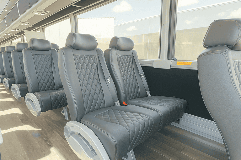 interior of Oak Lawn Charter Bus charter bus